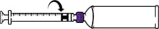 Remove black cap from syringe and attach to purple adapter & fill the syringe with the correct dose of medication by slowly pulling " title="Remove black cap from syringe and attach to purple adapter & fill the syringe with the correct dose of medication by slowly pulling